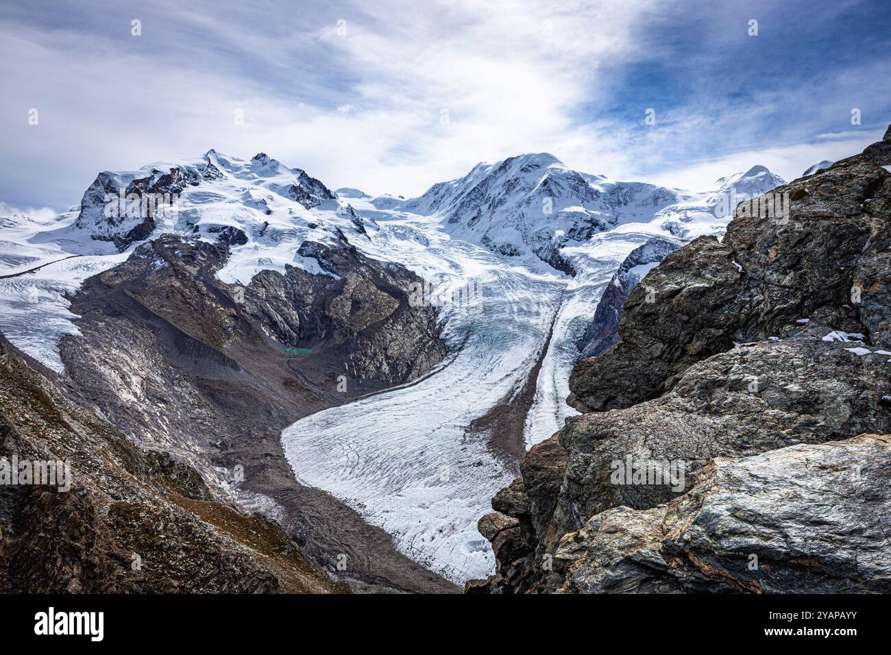 Glacier Gorner, Gornergrat, Suisse Banque D'Images