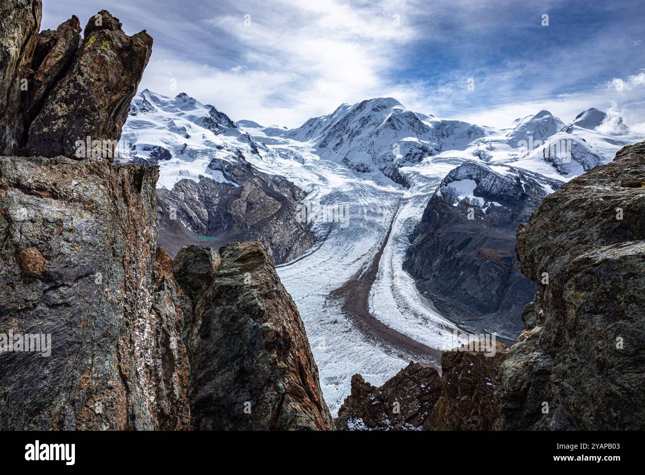 Glacier Gorner, Gornergrat, Suisse Banque D'Images