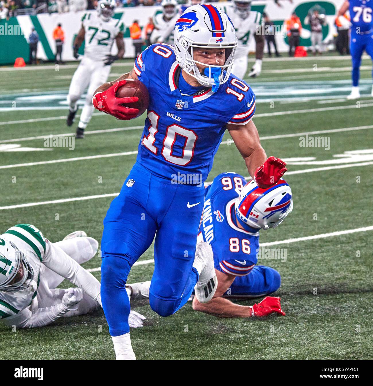 Khalil Shakir (10 ans), receveur des Buffalo Bills Wide, lors d'un match de la NFL contre les jets de New York au MetLife Stadium à East Rutherford, New Jersey, le lundi 14 octobre 2024. Duncan Williams/CSM (crédit image : © Duncan Williams/Cal Sport Media) Banque D'Images
