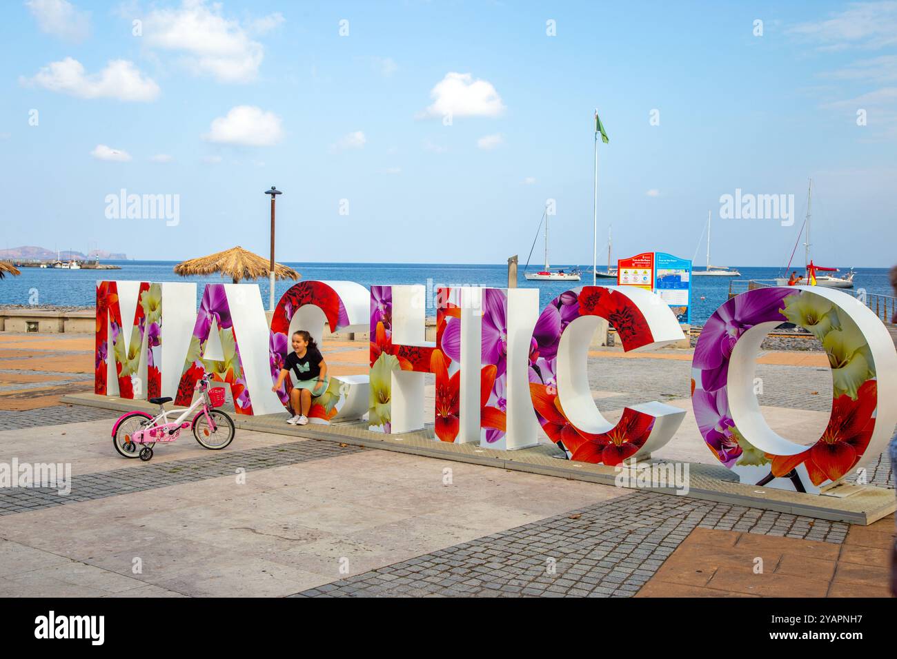 Machico la deuxième plus grande ville et station balnéaire sur l'île portugaise de Madère Banque D'Images