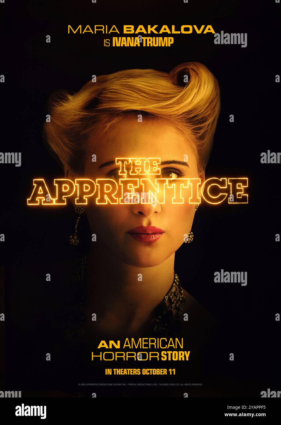 The Apprentice (2024) réalisé par Ali Abbasi et mettant en vedette Maria Bakalova dans le rôle d'Ivana Trump. Biopic explorant les débuts de la carrière de Donald Trump dans l'immobilier dans les années 1970 et 80 New York avec le tristement célèbre avocat Roy Cohn. Affiche de personnage AMÉRICAINE ***USAGE ÉDITORIAL SEULEMENT ***. Crédit : BFA / Briarcliff Entertainment Banque D'Images