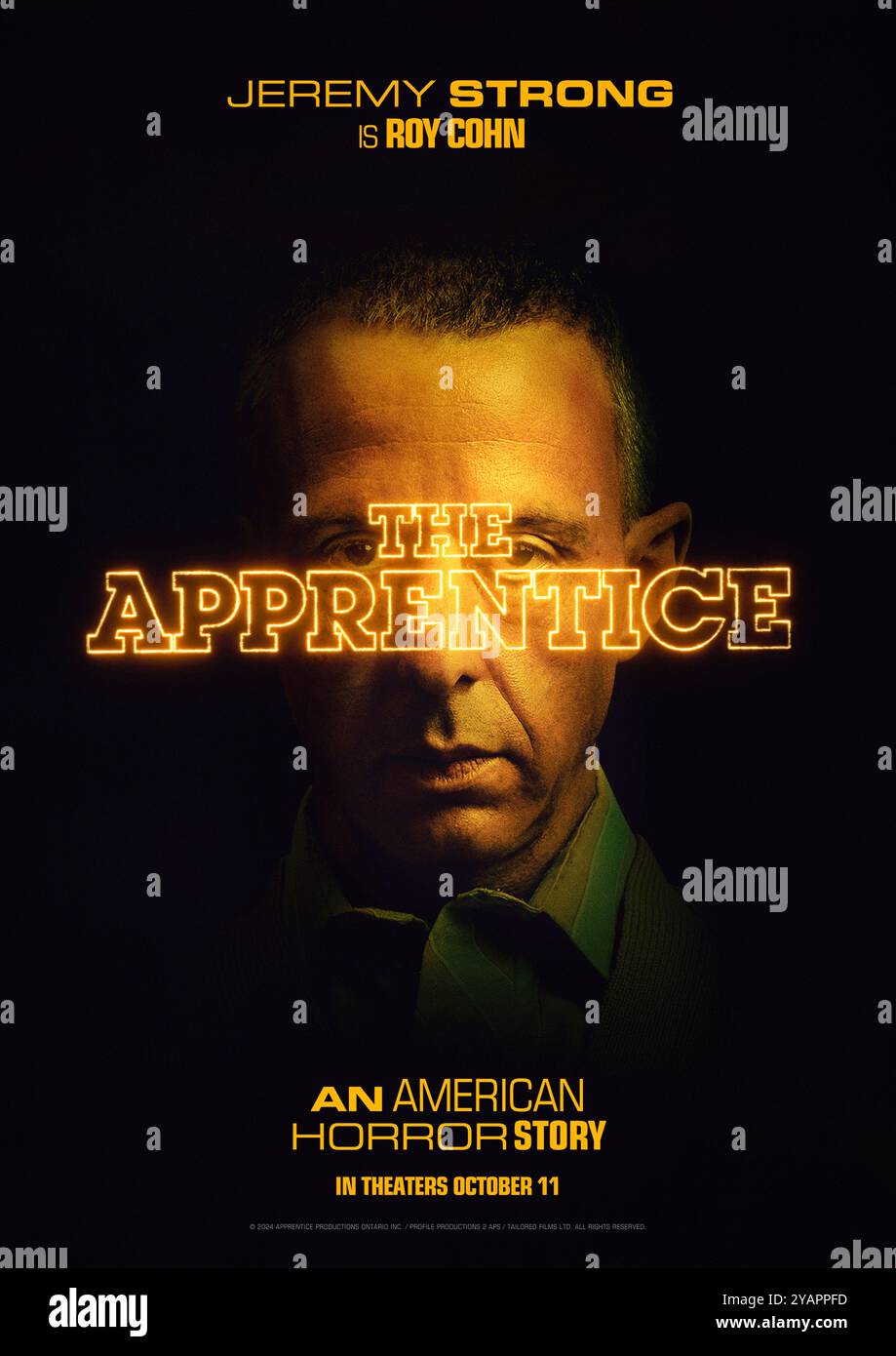 The Apprentice (2024) réalisé par Ali Abbasi et mettant en vedette Jeremy Strong dans le rôle de Roy Cohn. Biopic explorant les débuts de la carrière de Donald Trump dans l'immobilier dans les années 1970 et 80 New York avec le tristement célèbre avocat Roy Cohn. Affiche de personnage AMÉRICAINE ***USAGE ÉDITORIAL SEULEMENT ***. Crédit : BFA / Briarcliff Entertainment Banque D'Images