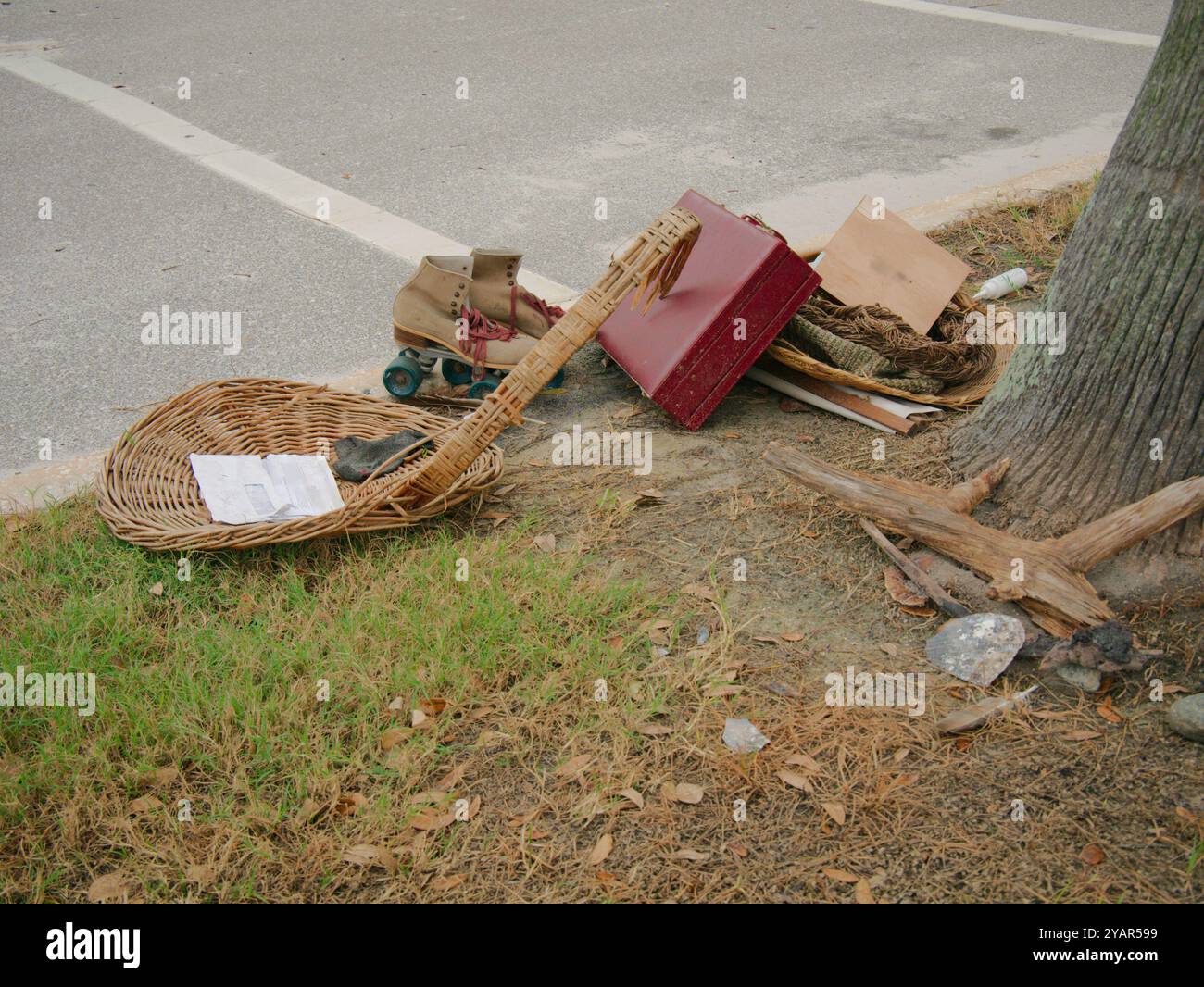 Bâtiments endommagés par la tempête usage éditorial uniquement le 12 octobre 2024. Gulfport, Floride, États-Unis. Après l'ouragan Helene et Milton. Onde de tempête et vents violents lavés Banque D'Images