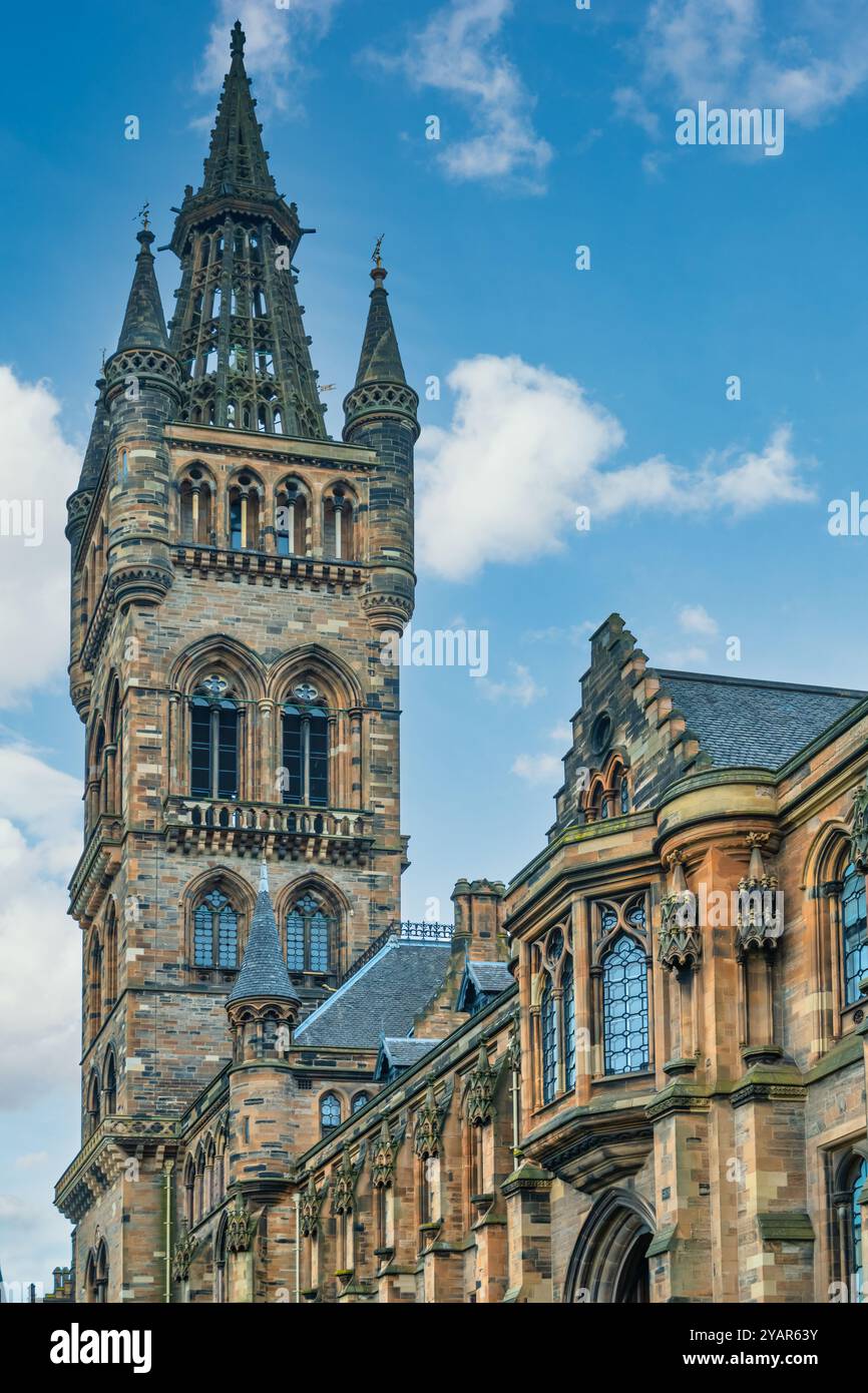 Bâtiment principal de l'Université de Glasgow à Glasgow, en Écosse Banque D'Images