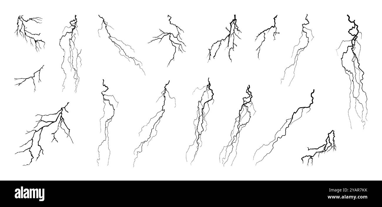 Noir Flat Lightning ou décharge électrique sur isolé sur fond blanc. Vecteur Illustration de Vecteur