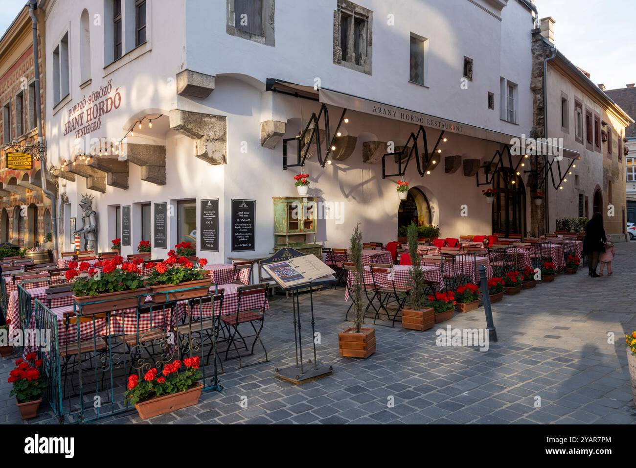 Restaurant à Budapest, Hongrie Banque D'Images