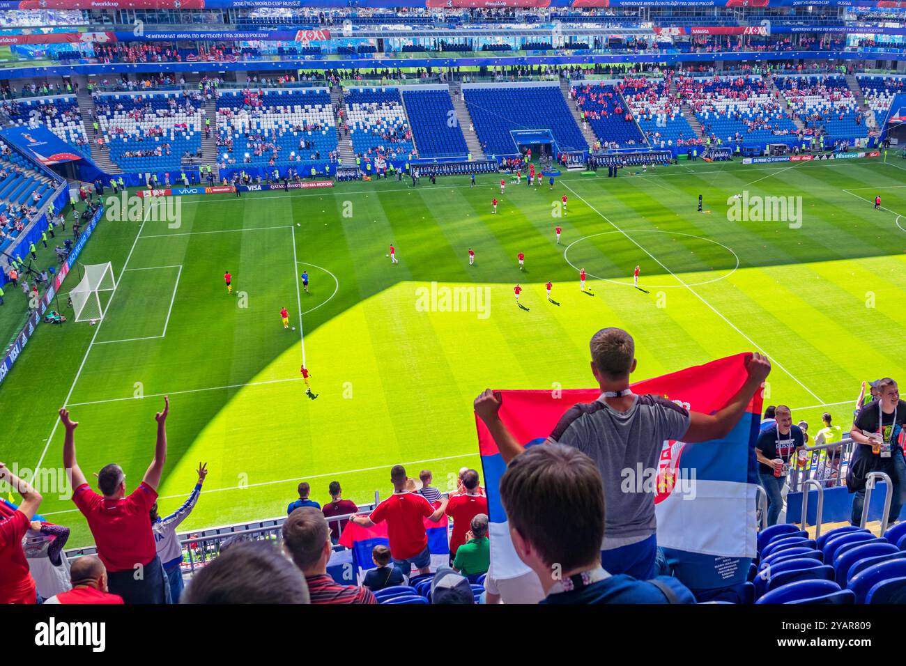 Partisan serbe à Samara Arena à Samara en Russie en 2018 Coupe du monde Banque D'Images