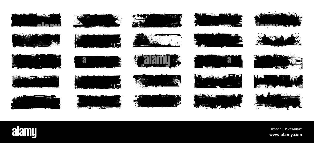Pinceau, coups d'encre dans un style sale avec des éclaboussures Illustration de Vecteur