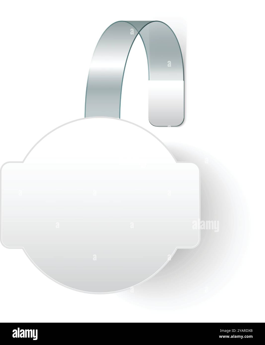 Wobbler blanc polyvalent avec un cintre transparent pour la promotion des messages dans les magasins. Personnalisez-le pour le marketing, les ventes et les affichages de produits. Laissez votre Illustration de Vecteur