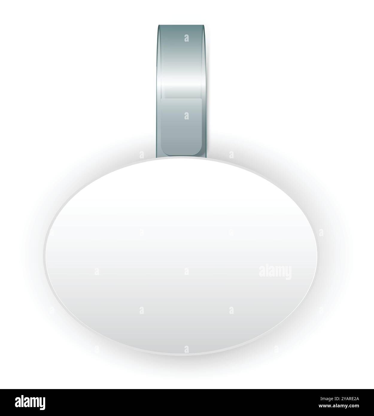 Étiquette ovale vierge oscillante d'étagère de supermarché avec une bande en plastique transparente, utile pour les promotions des ventes et la publicité Illustration de Vecteur