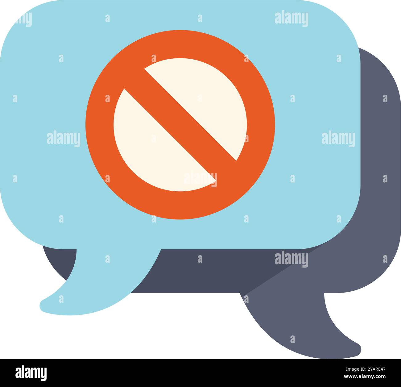 Bulle de parole contenant un signe interdit, représentant le concept de censure ou d'interdiction de parler Illustration de Vecteur