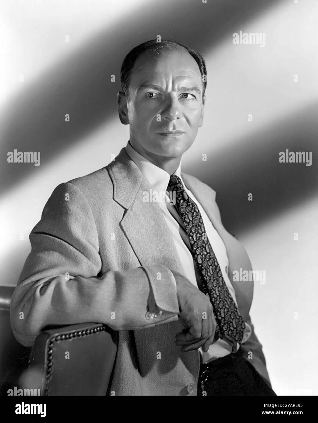 John Gielgud. Portrait de l'acteur et réalisateur anglais Sir Arthur John Gielgud (1904-2000), publicité pour le film The Jules Caesar, 1953 Banque D'Images