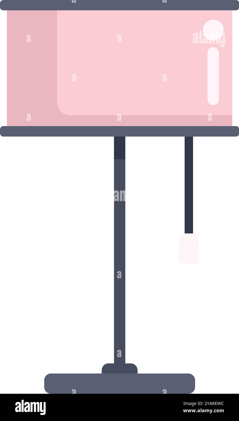 Lampe de chevet rose moderne debout sur le sol, fournissant de la lumière Illustration de Vecteur