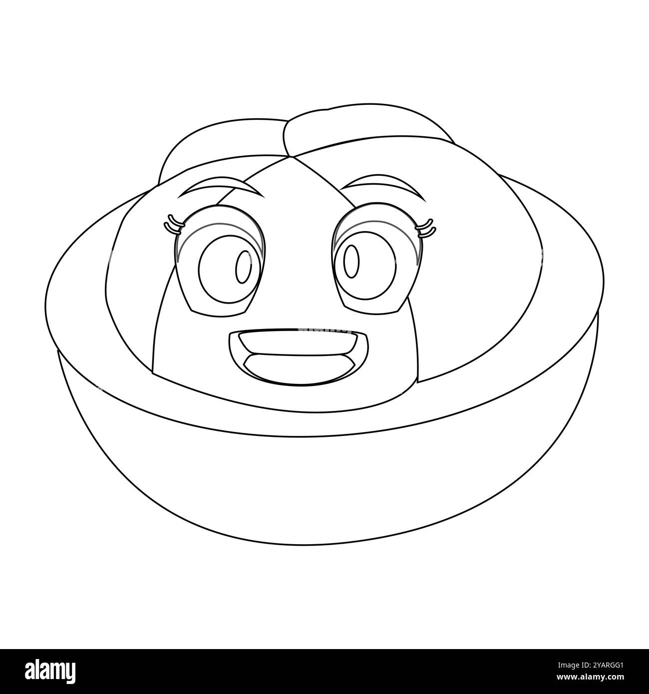 Personnage joyeux de fruit de mangoustan de bande dessinée. Mascotte est en format contour, idéal pour les livres de coloriage pour enfants, eps 10 Illustration de Vecteur