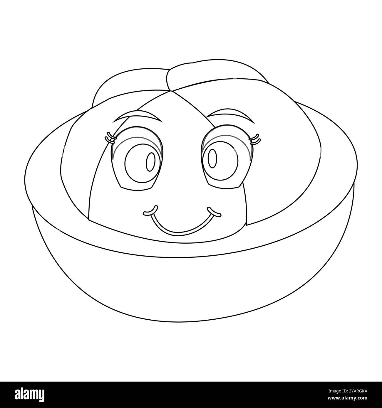 Personnage joyeux de fruit de mangoustan de bande dessinée. Mascotte est en format contour, idéal pour les livres de coloriage pour enfants, eps 10 Illustration de Vecteur