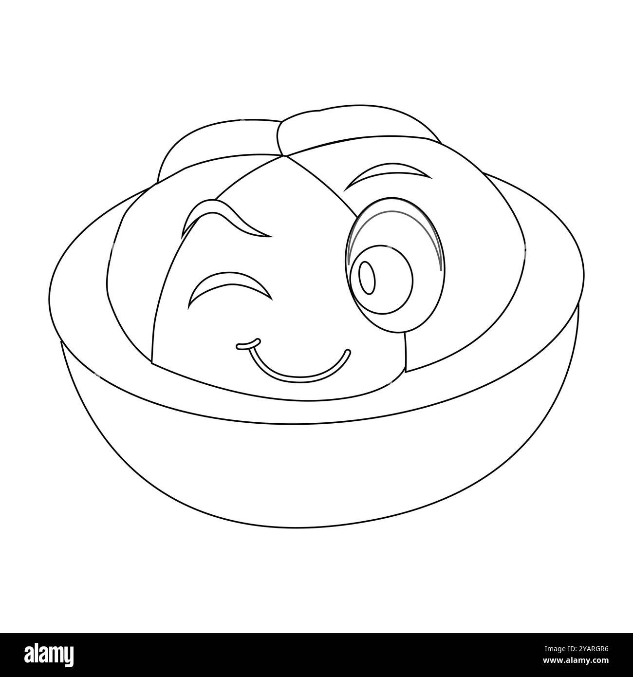 Personnage joyeux de fruit de mangoustan de bande dessinée. Mascotte est en format contour, idéal pour les livres de coloriage pour enfants, eps 10 Illustration de Vecteur