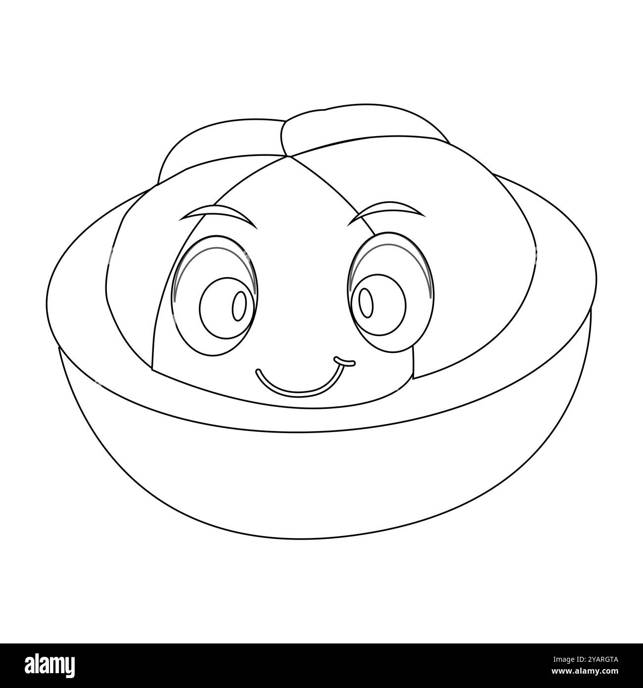 Personnage joyeux de fruit de mangoustan de bande dessinée. Mascotte est en format contour, idéal pour les livres de coloriage pour enfants, eps 10 Illustration de Vecteur