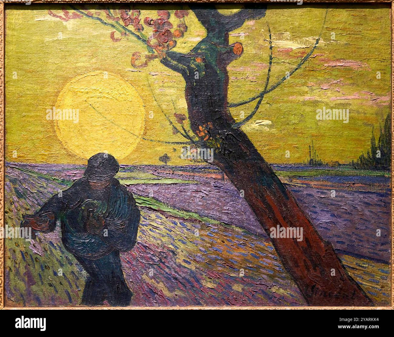 The Sower, 1888, Vincent Van Gogh (1853-1890), Poets & Lovers Exhibition, National Gallery, Londres, Royaume-Uni Banque D'Images