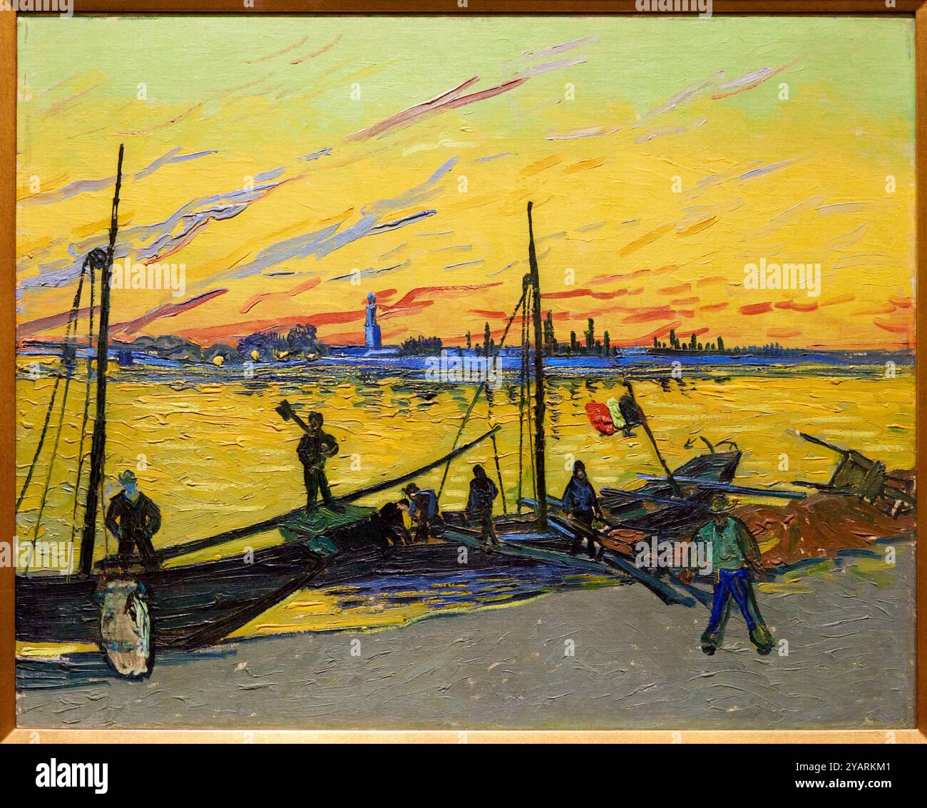 The Stevedores, 1888, Vincent Van Gogh (1853-1890), Poets & Lovers Exhibition, National Gallery, Londres, Royaume-Uni Banque D'Images