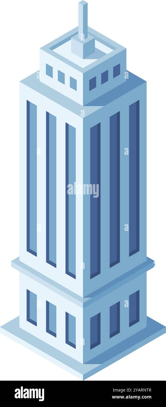 Immeuble de bureaux contemporain de grande hauteur au design épuré, symbolisant la croissance urbaine, le succès des entreprises et le monde dynamique des affaires Illustration de Vecteur