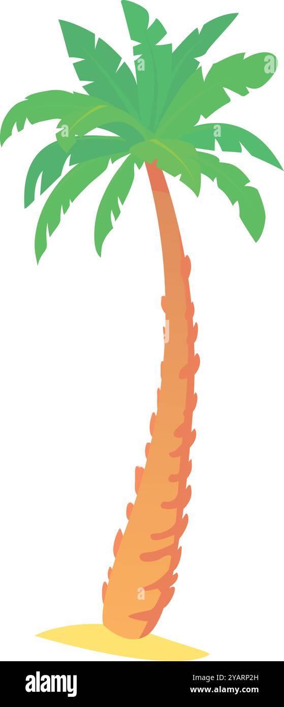 De grands palmiers poussent sur une plage tropicale avec du sable doré. Debout gracieusement contre un ciel bleu clair et des eaux cristallines. Son vert luxuriant Illustration de Vecteur De grands palmiers poussent sur une plage tropicale avec du sable doré. Debout gracieusement contre un ciel bleu clair et des eaux cristallines. Son vert luxuriant Illustration de Vecteur