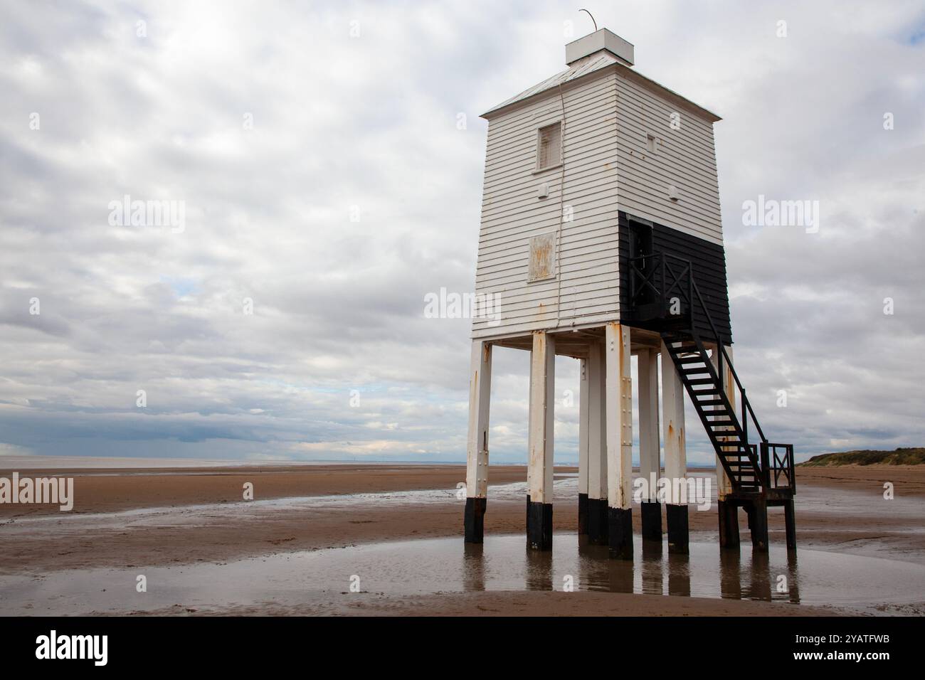 Phare de Burnham-on-Sea Low Banque D'Images
