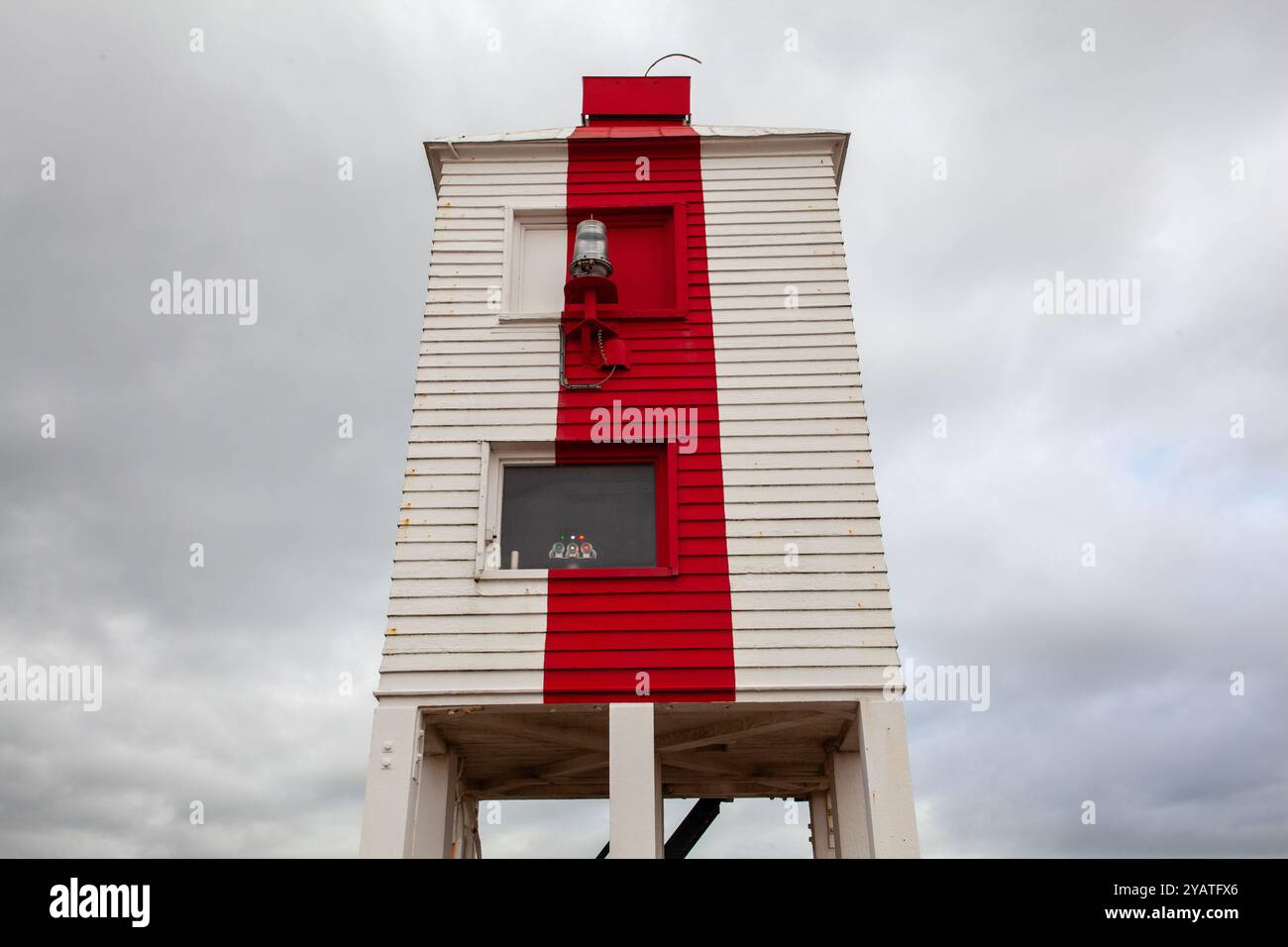 Phare de Burnham-on-Sea Low Banque D'Images