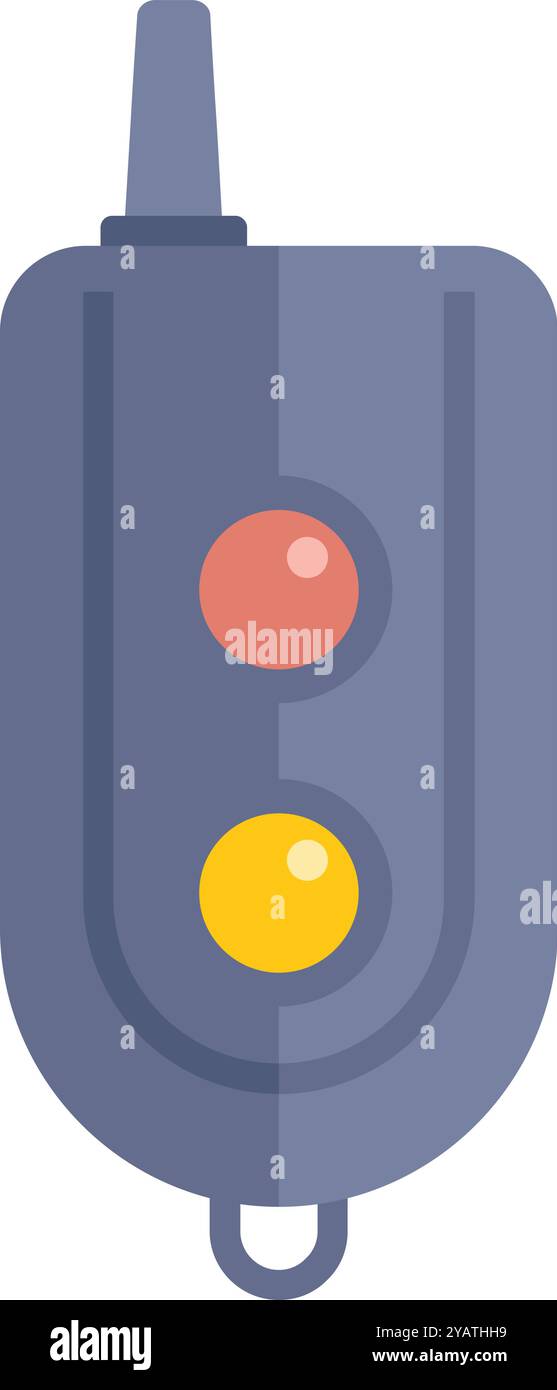 Icône du système d'alarme de voiture montrant des voyants rouges et jaunes clignotants en guise d'avertissement Illustration de Vecteur