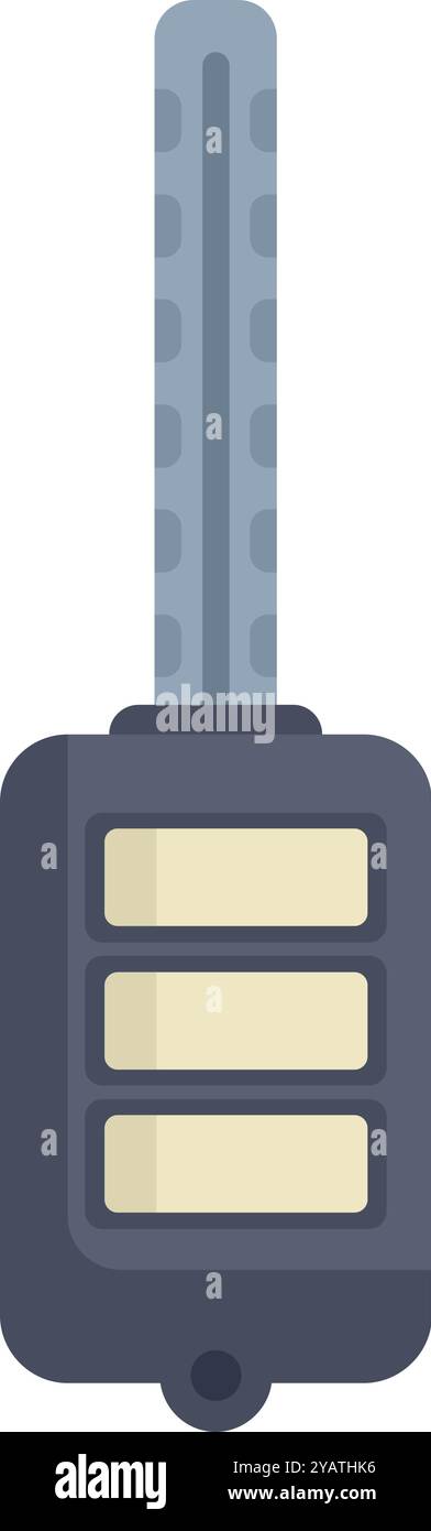 Clé de voiture sans fil avec icône de système de verrouillage de télécommande dans un style plat sur fond blanc Illustration de Vecteur