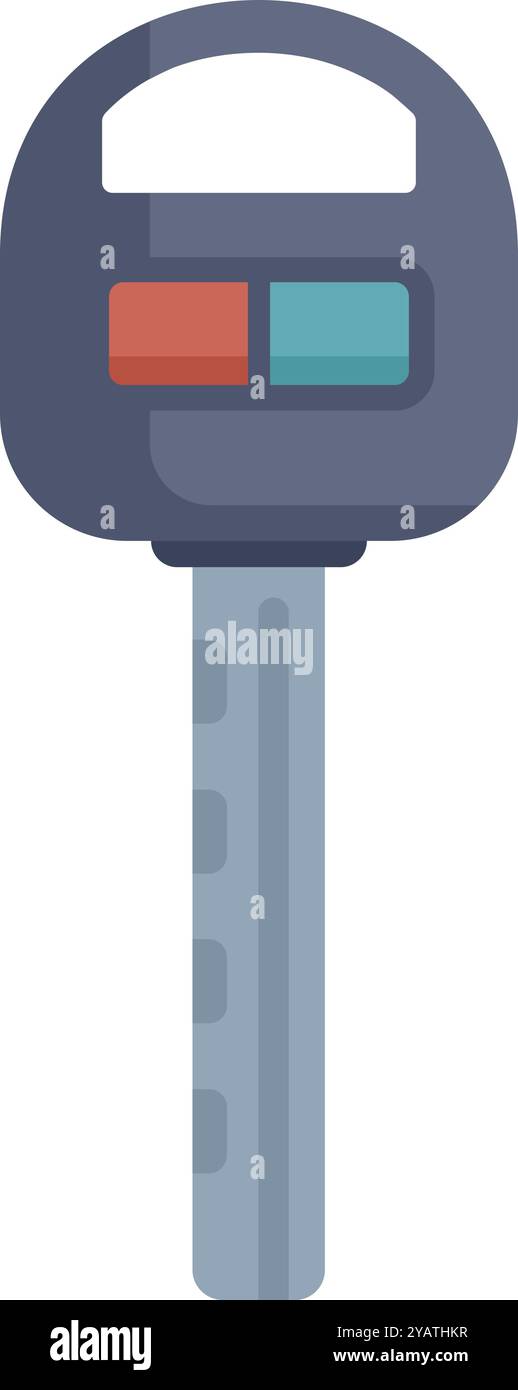 Clé électronique de véhicule avec boutons pour verrouiller et déverrouiller à distance les portes du véhicule Illustration de Vecteur