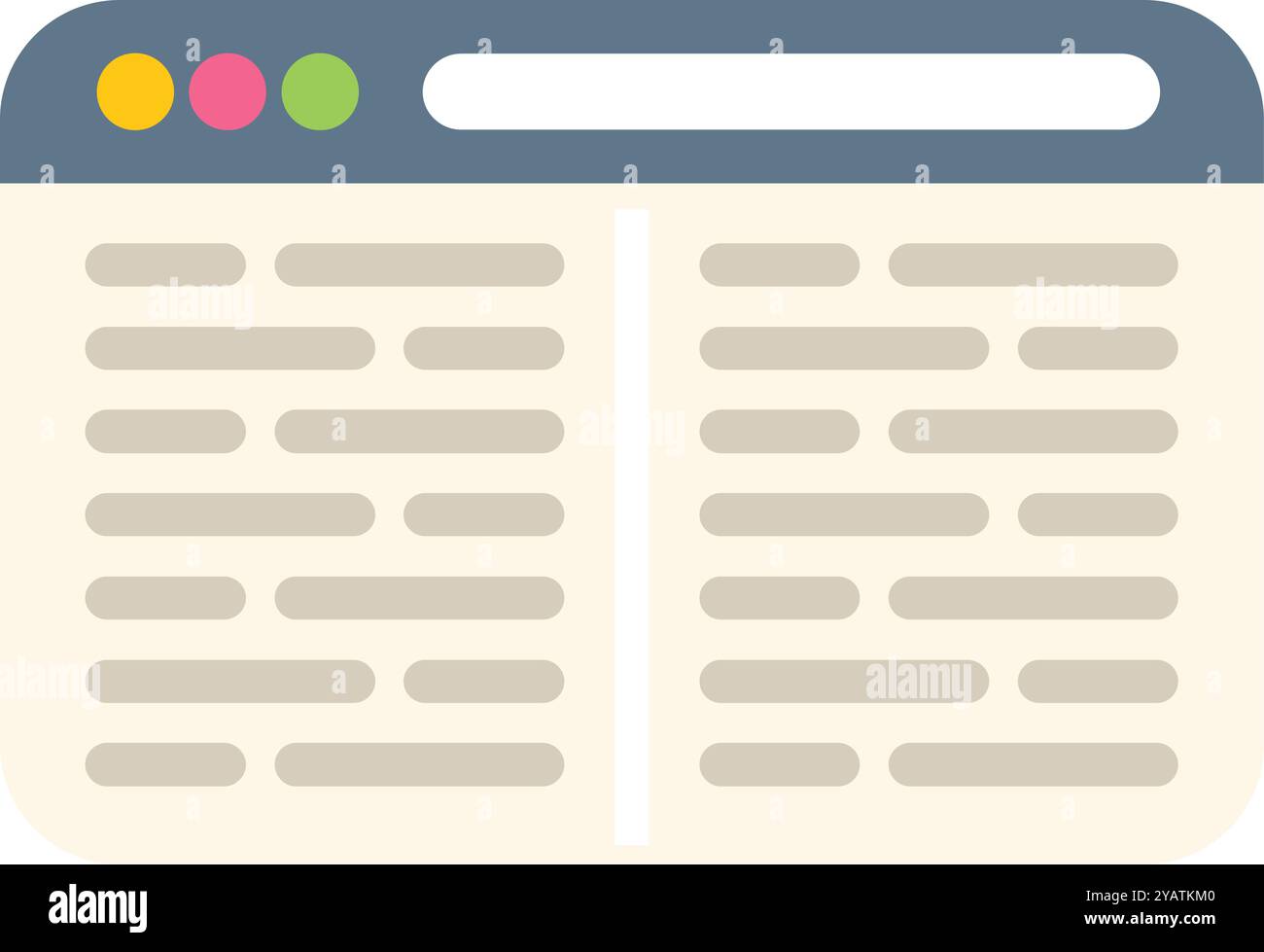 Représentation minimaliste d'une fenêtre de navigateur, présentant des lignes de code de site Web sur un fond neutre Illustration de Vecteur
