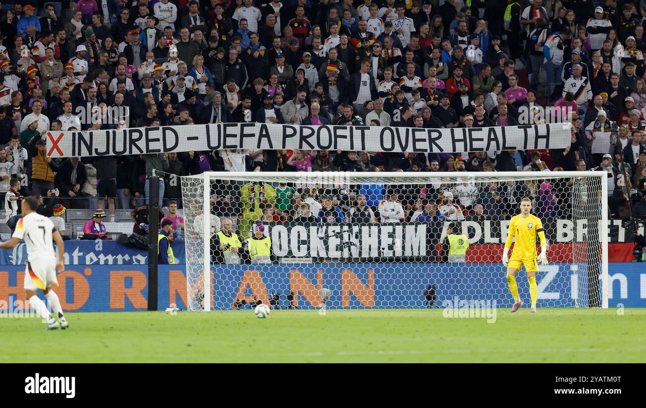 Muenchen, Deutschland. 14 octobre 2024. GER, Muenchen, UEFA Nations League, football, Allemagne - pays-Bas, Allianz-Arena, 14 octobre 2024, match de ligue, Groupe A3, hommes, saison 2024/25 affiche contre l'UEFA, X blessés - UEFA profit over Health Credit : HMB Media/Alamy Live News Banque D'Images