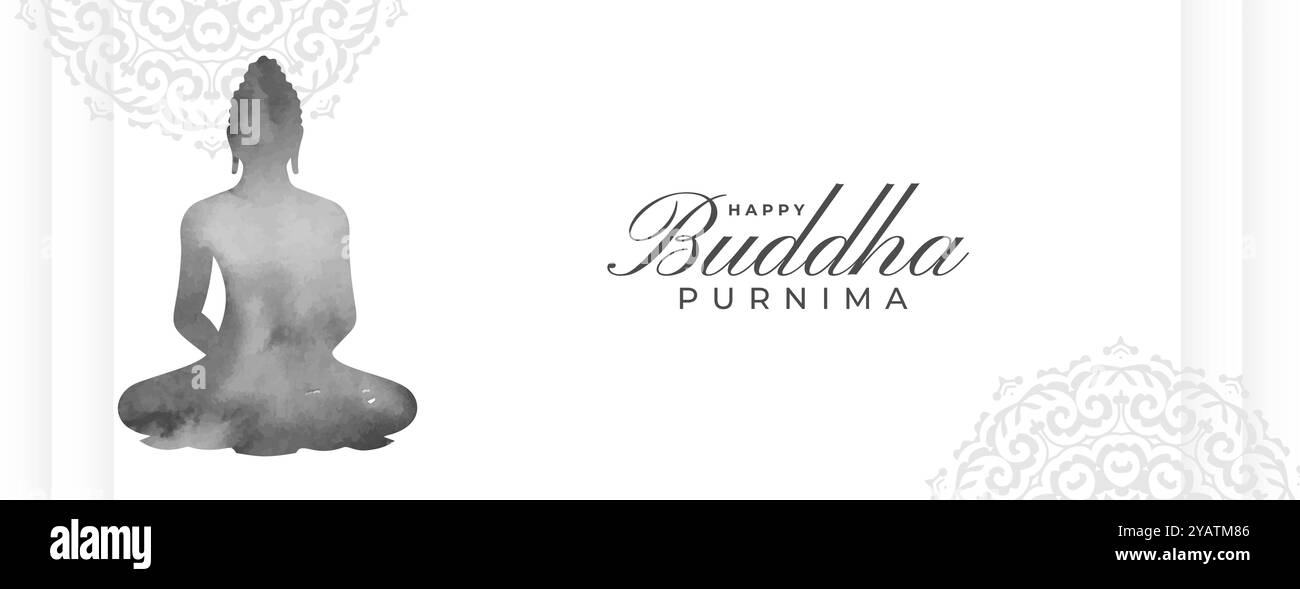 élégant vecteur de conception de papier peint gris de vacances bouddha purnima Illustration de Vecteur
