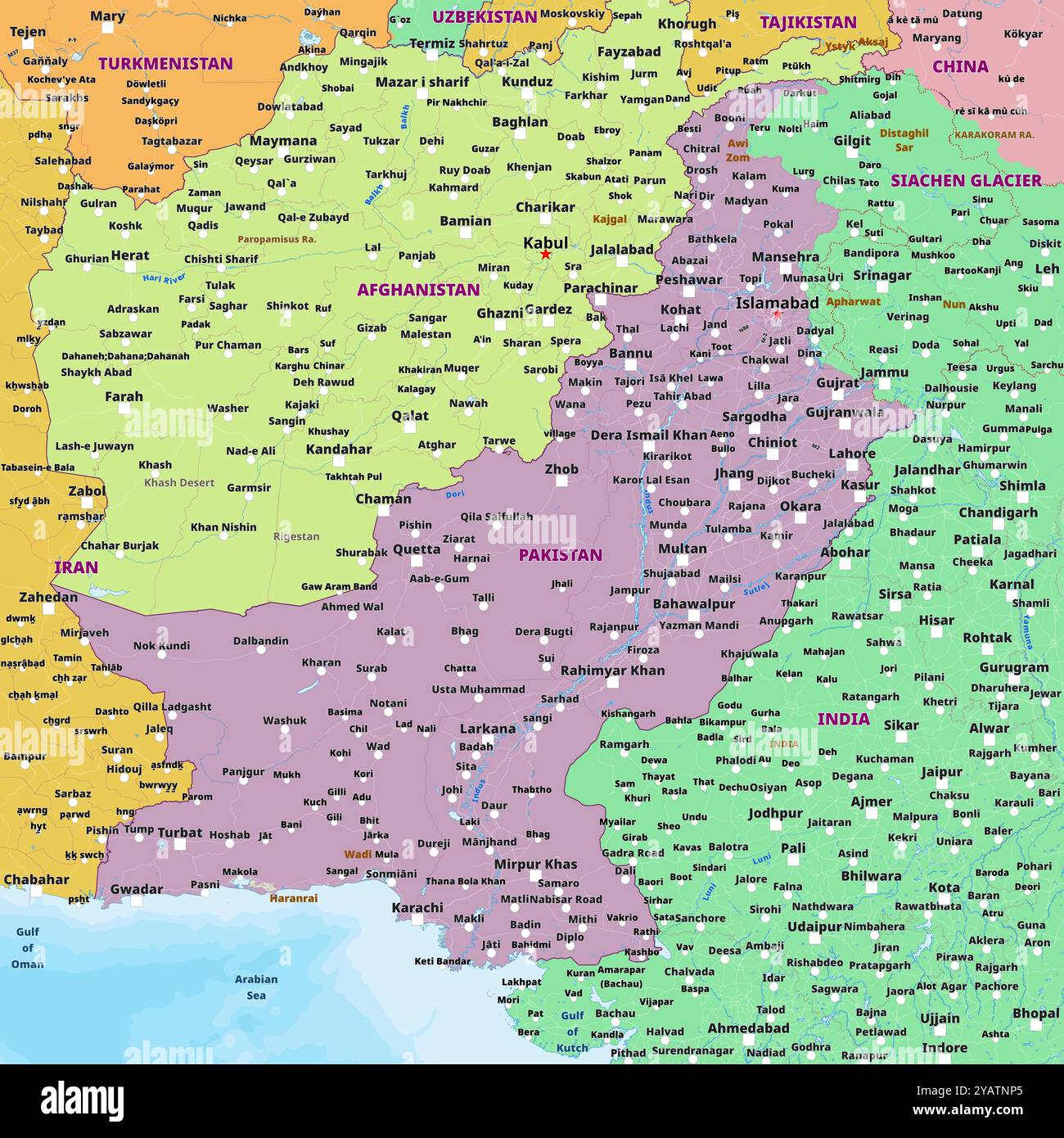 Carte politique simple du Pakistan Illustration de Vecteur