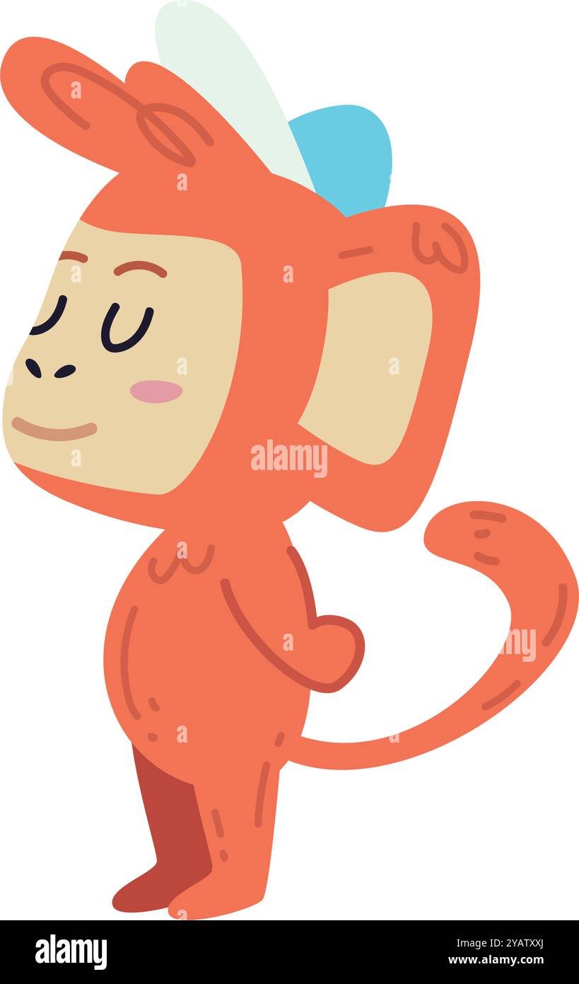 singe mignon avec chapeau Illustration de Vecteur