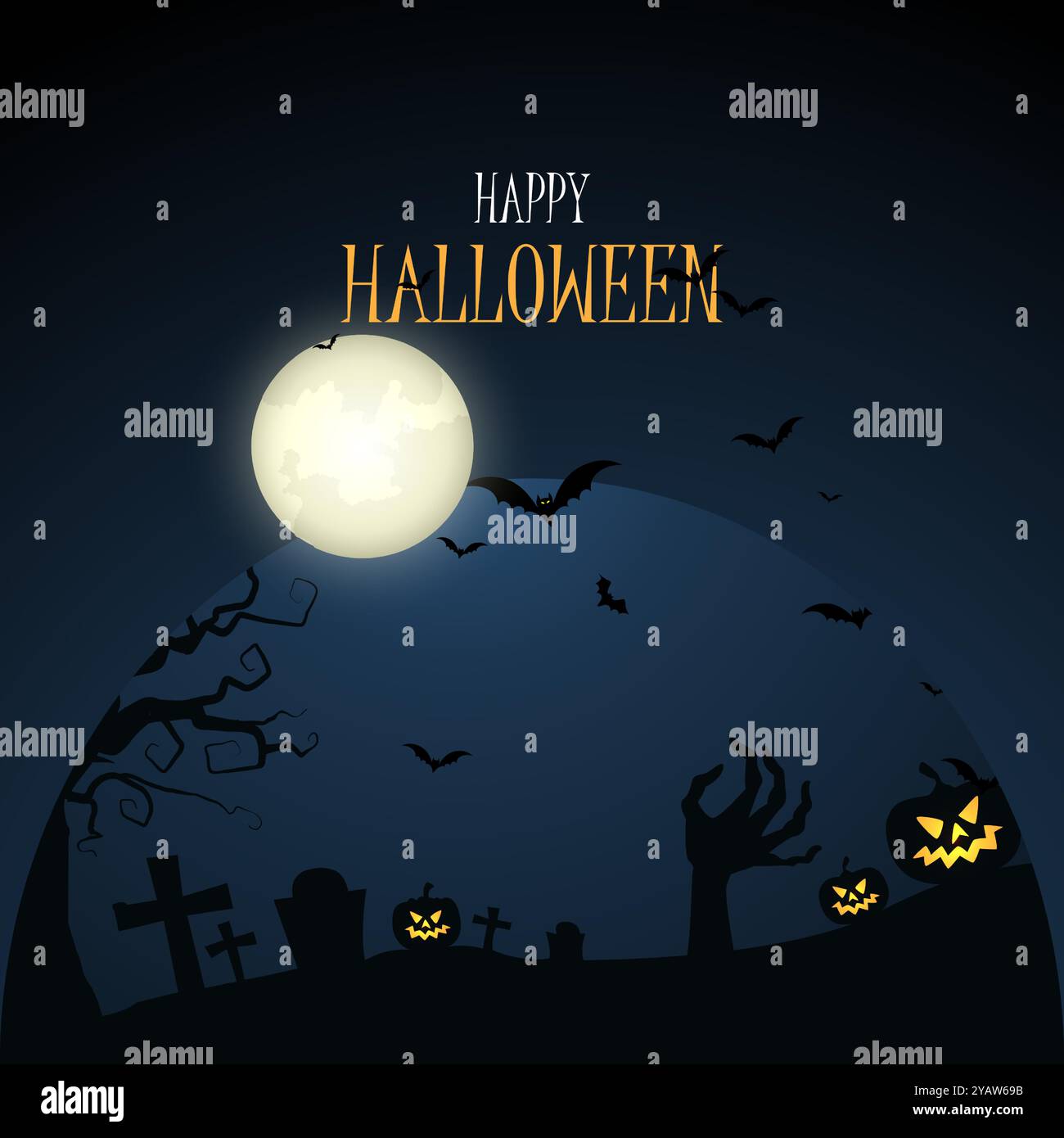 Fond de célébration d'Halloween avec citrouille et château d'horreur. Horreur Halloween fond. Illustration de Vecteur