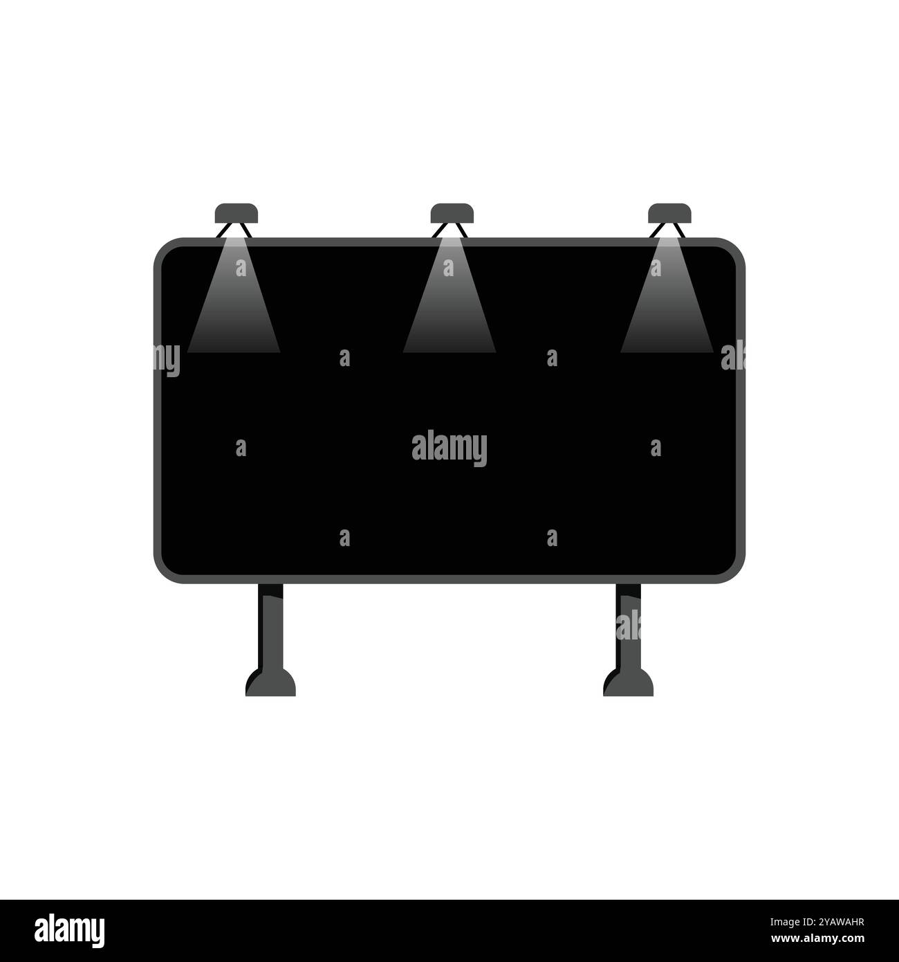 Panneau d'affichage avec des projecteurs isolés sur fond blanc. Illustration vectorielle. Illustration de Vecteur