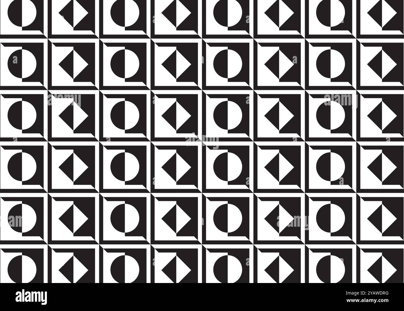 motif géométrique abstrait illustration noir blanc. Banque D'Images