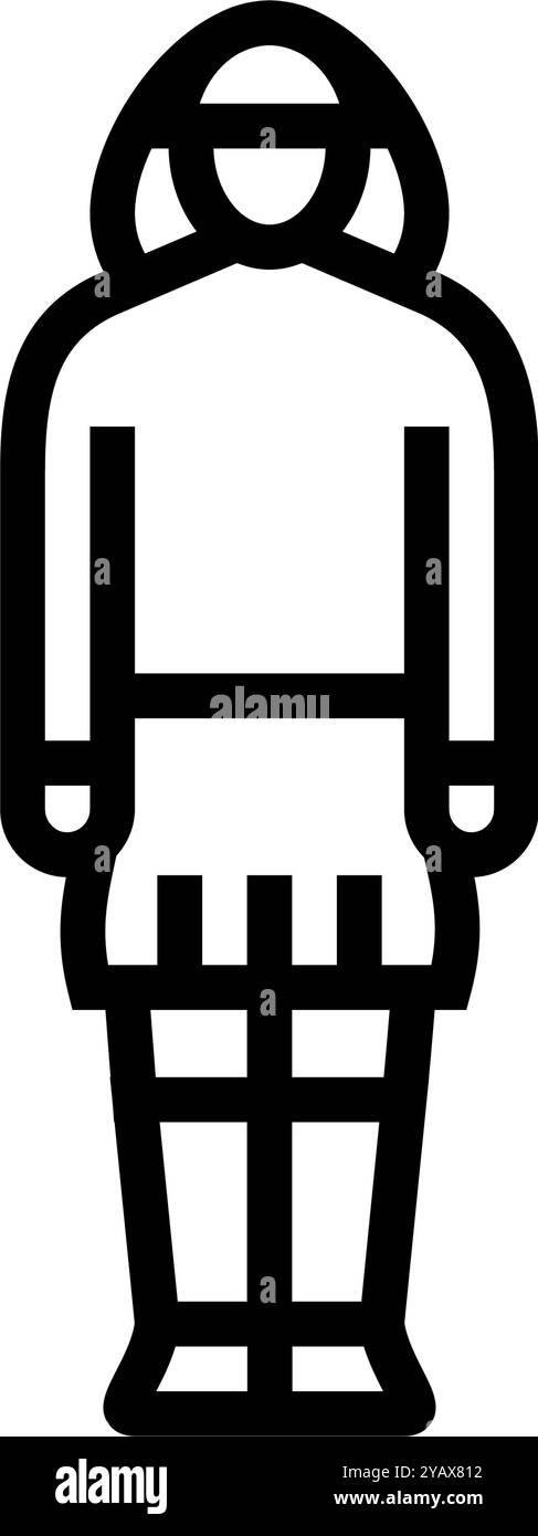 illustration vectorielle d'icône de ligne féminine cosplay de série télévisée Illustration de Vecteur