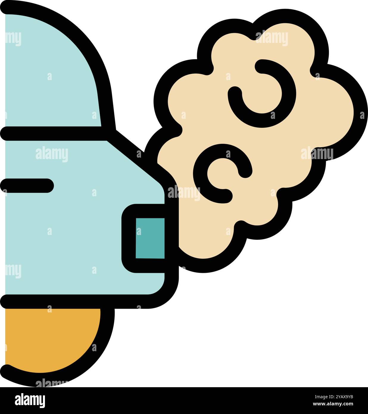 Voiture colorée simple émettant de la pollution de fumée de l'icône de tuyau d'échappement, concept environnemental Illustration de Vecteur