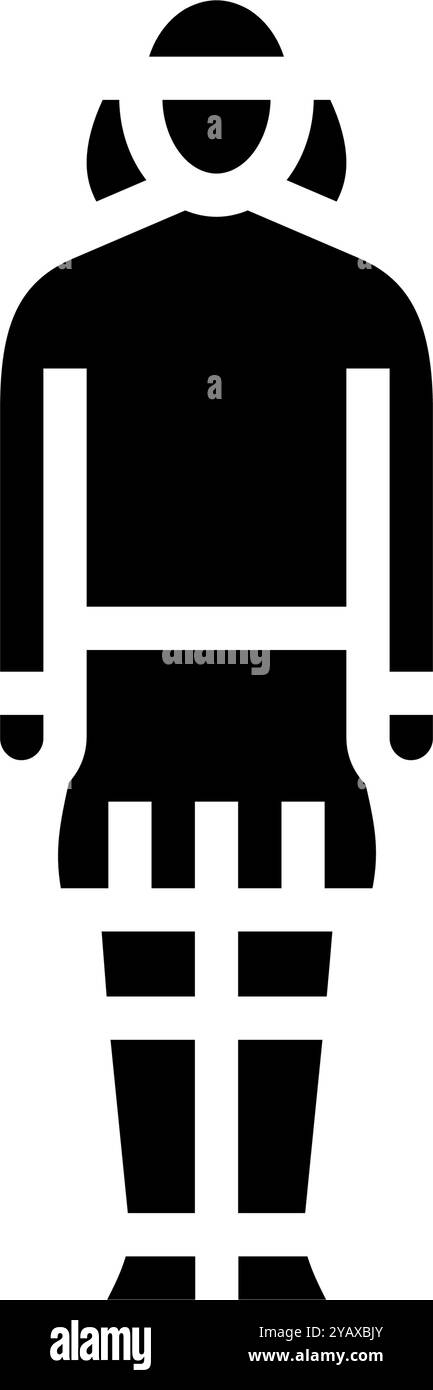 illustration vectorielle d'icône de glyphe féminine cosplay de série télévisée Illustration de Vecteur