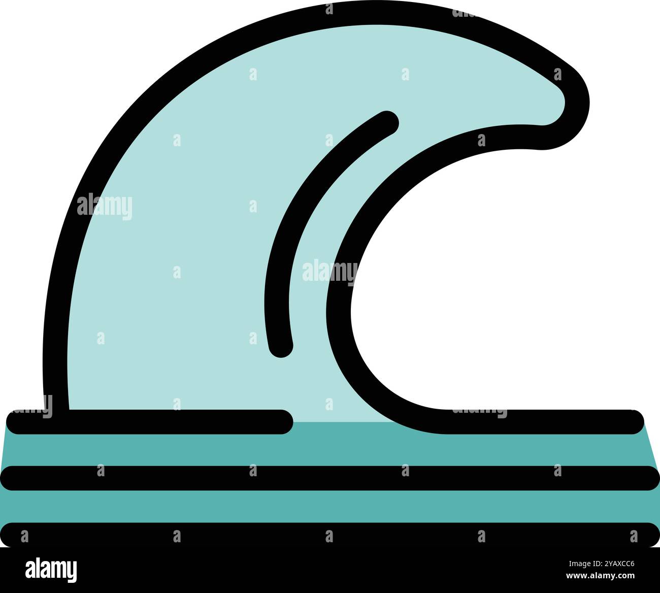 Grande vague de surf océanique cassant à la plage, concept de vacances d'été Illustration de Vecteur