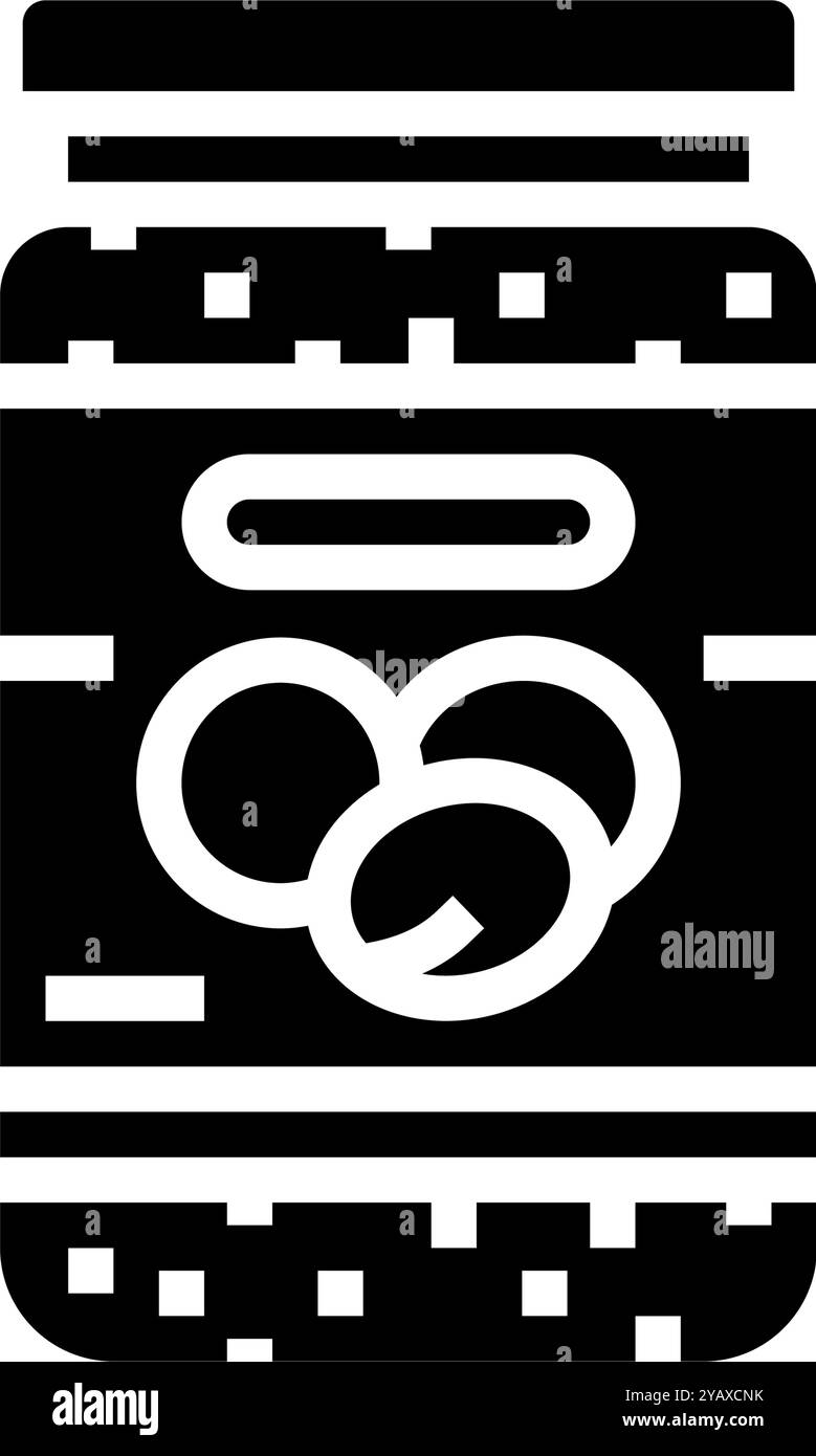 illustration vectorielle d'icône de glyphe de nourriture végétalienne pot de beurre de noix Illustration de Vecteur