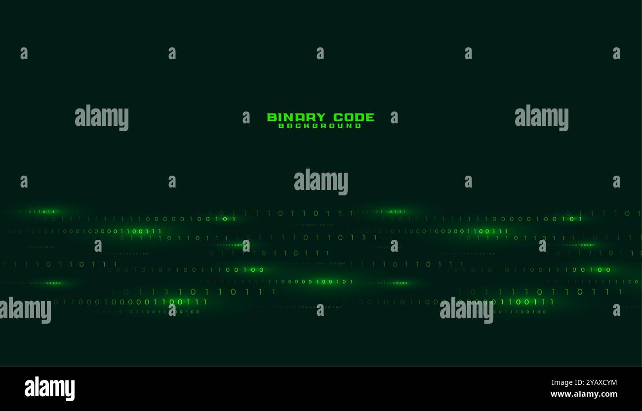 vecteur de conception d'arrière-plan de technologie de programmation de code binaire de style matrice Illustration de Vecteur