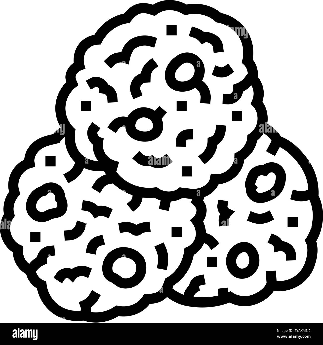 illustration vectorielle d'icône de ligne de nourriture de casse-croûte de biscuits d'avoine Illustration de Vecteur