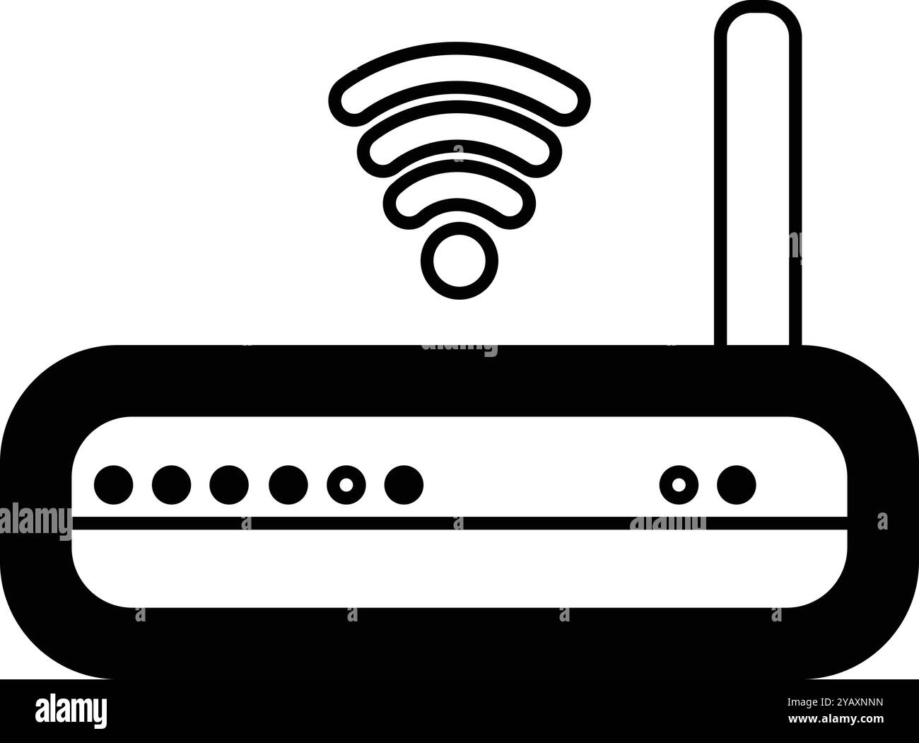 Un routeur wifi au design noir et blanc Illustration de Vecteur