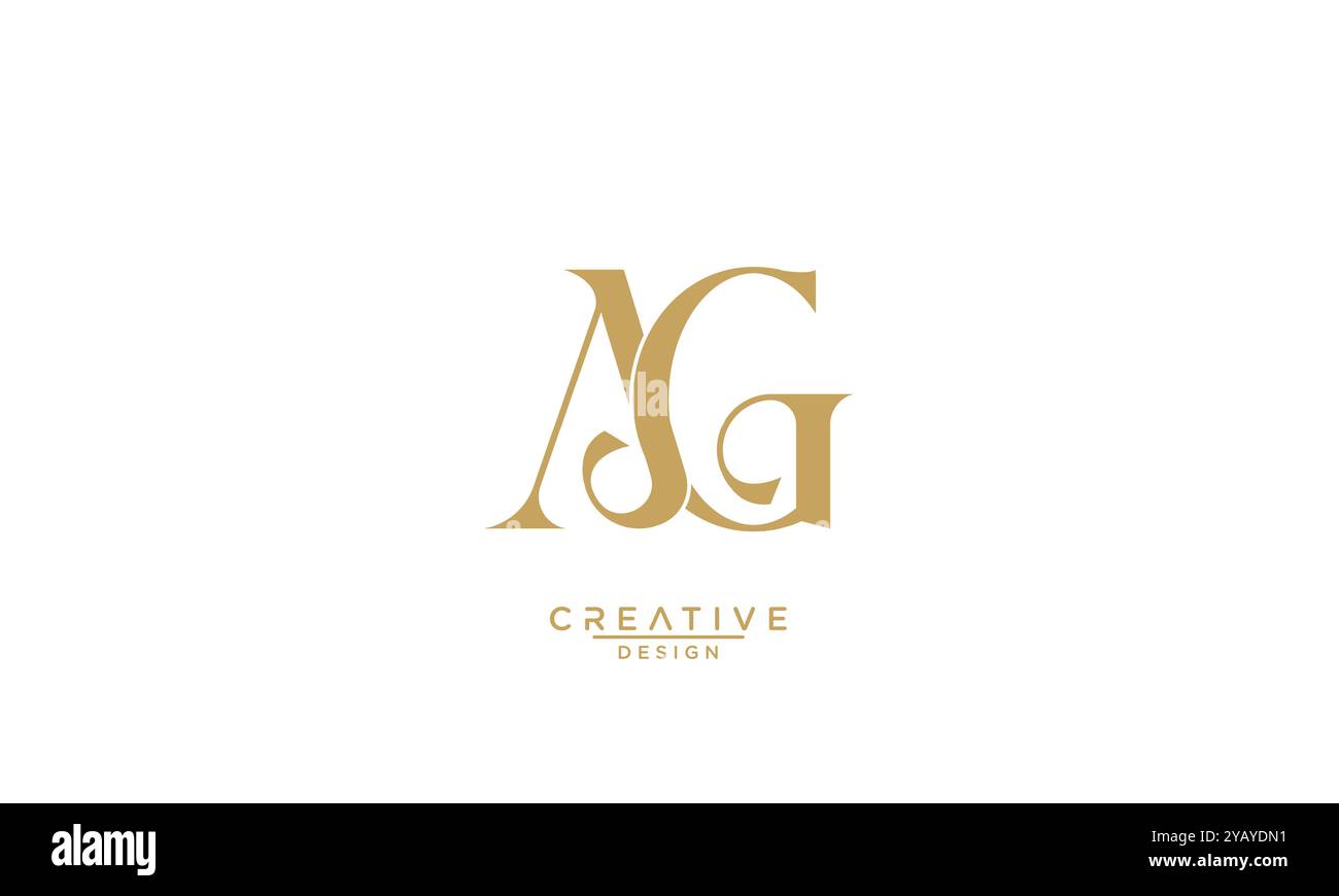 AG, GA, A, G, lettres abstraites logo monogramme Illustration de Vecteur