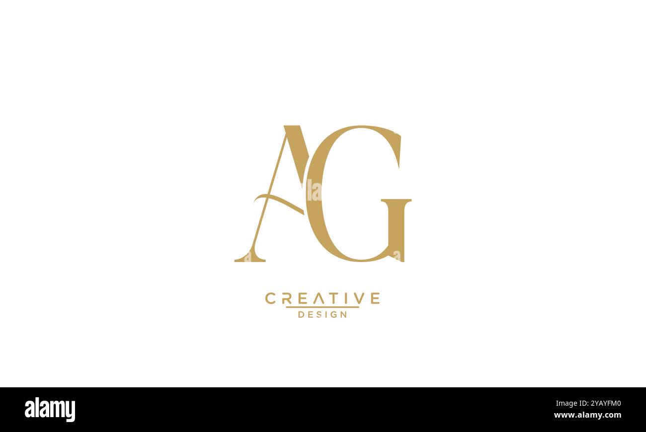 AG, GA, A, G, lettres abstraites logo monogramme Illustration de Vecteur
