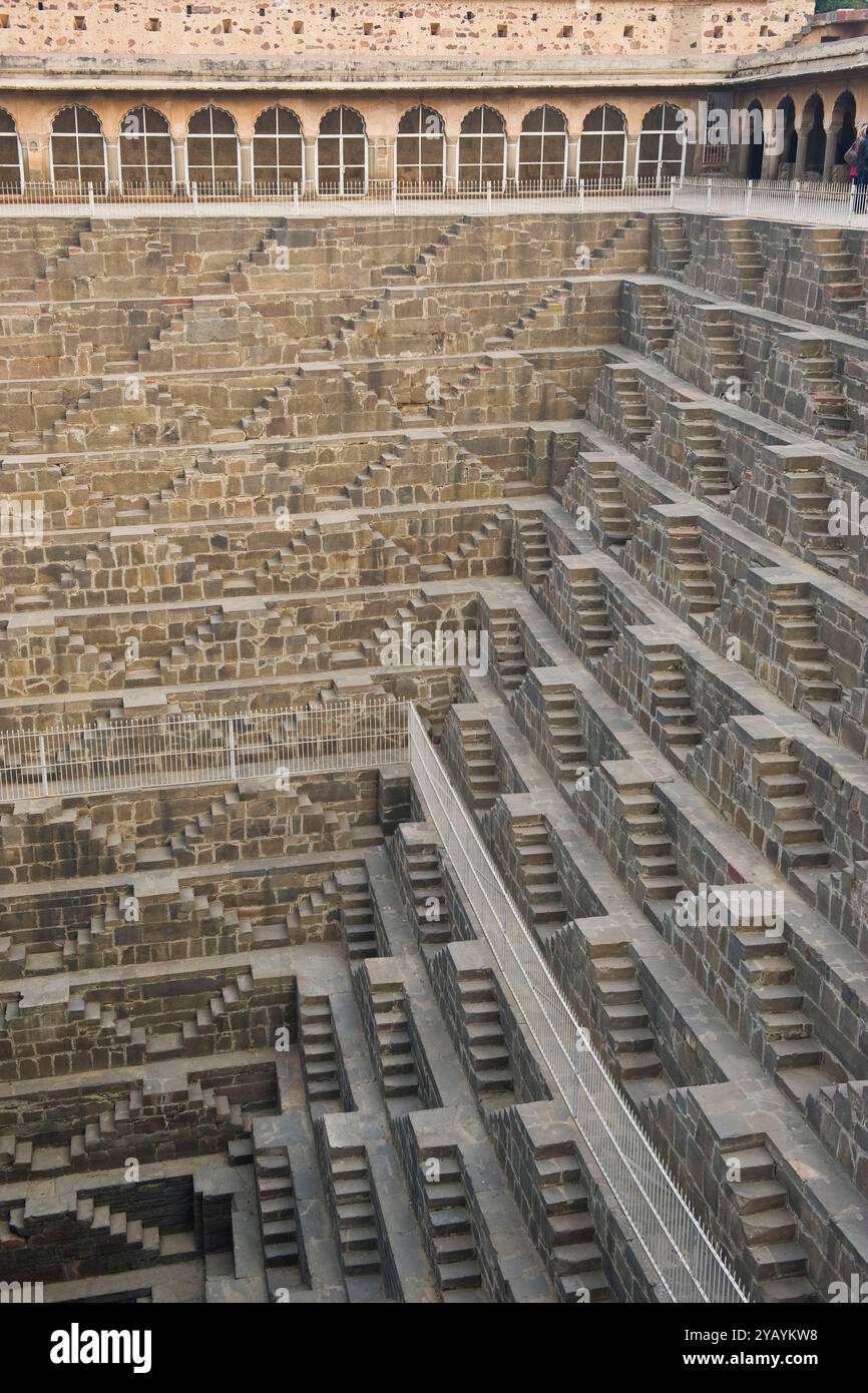 L'Inde, Rajasthan, Abhneri, Chand Baori réservoir eau Banque D'Images