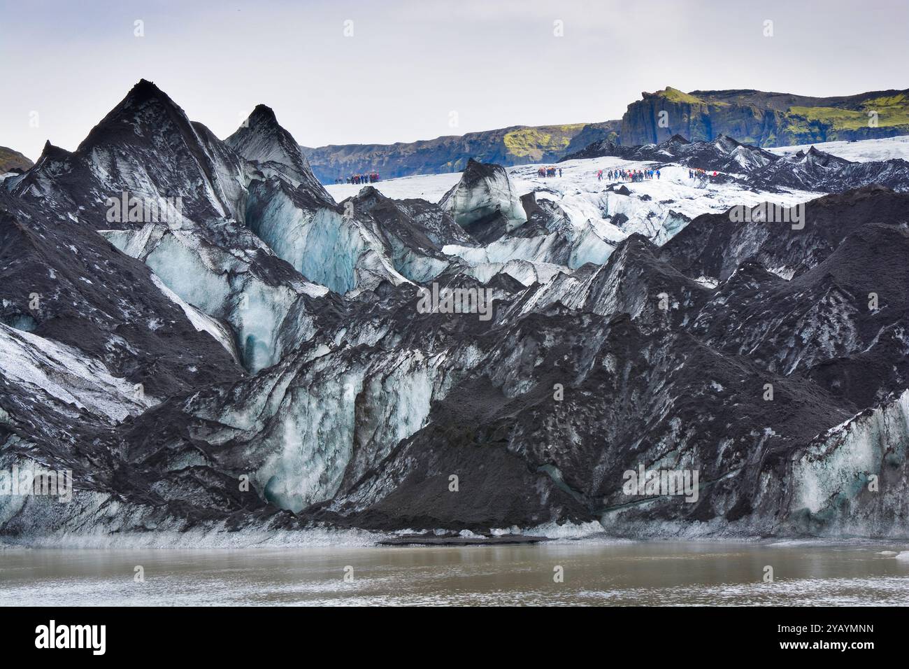 Sólheimajökull - un glacier de sortie de Mýrdalsjökull, Islande Banque D'Images